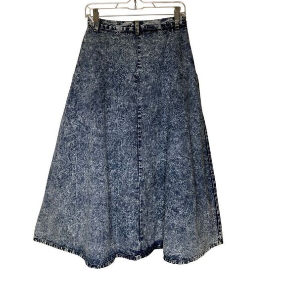 Vintage Cherokee Acid Wash Midi Jean Skirt Sz 6 80’s, 90’s - Picture 4 of 11